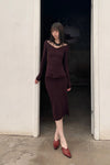 Marc Le Bihan Stretch Bandeau Dress or Skirt Collection MLB-25901-AUBERGINE Short Skirt 25900 25901